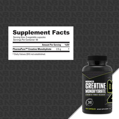 NutraBio Creatine Monohydrate Capsules