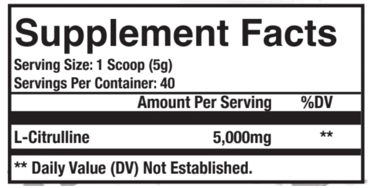 citrulline supplemental facts