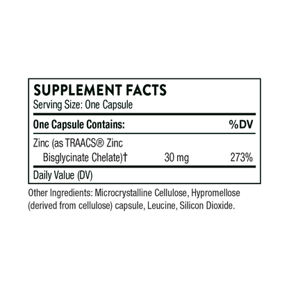 Thorne Zinc Bisglycinate 30 mg