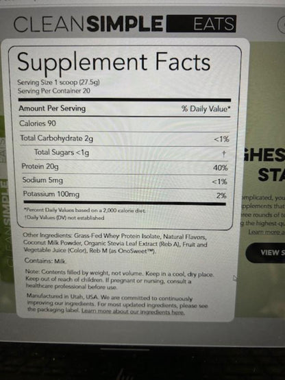 Clean Simple Eats Clear Protein Powder